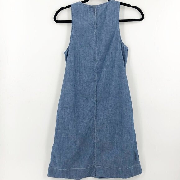 ✅ J. Crew Button Back Chambray Shift Dress AW338 XXS - Picture 8 of 8